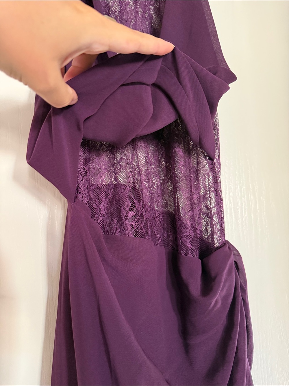 Meshki Arra Chiffon And Lace Halter Maxi Dress - Plum - Picture 7 of 13